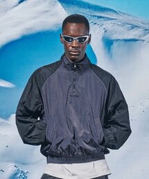 FDR（エフディーアール）の「Track Suit Half Zip-Up_Black/Charcoal（ナイロンジャケット）」