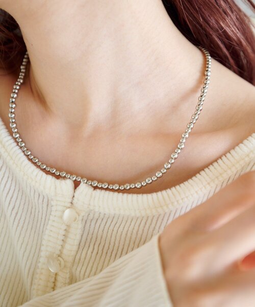 Kastane(カスタネ)の「【fiw.】メタルビーズネックレス(ネックレス・レディース・シルバー・FREE)」の7枚目の写真