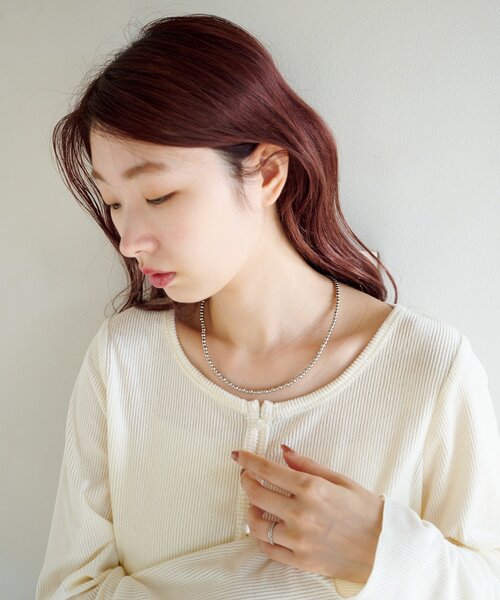 Kastane(カスタネ)の「【fiw.】メタルビーズネックレス(ネックレス・レディース・シルバー・FREE)」の8枚目の写真