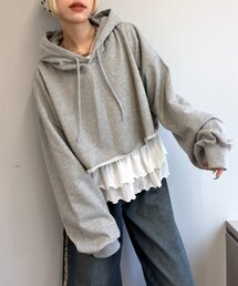 ラメショートパーカー