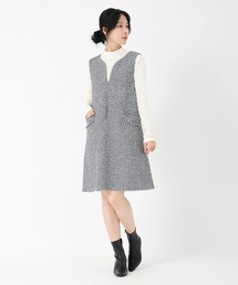 STRAWBERRY-FIELDS | リノアツイード_ツイードフロントジップアップジャンパースカート(ジャンパースカート)