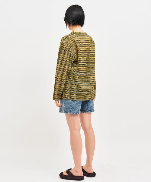 C WEAR BY THE GENIUS(シーウェアバイザジーニアス)の「オーバーサイズシースルークラフトニットプルオーバーイエロー(ニット/セーター・レディース・その他・size3/size1)」の3枚目の写真