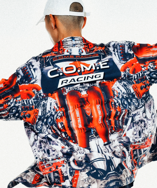 COME（シーオーエムイー）の「[UNISEX] Automobile Parts Camp-Collar Printed Shirt (Red)（シャツ/ブラウス・レディース・その他・1(M)/2(L)）」の4枚目の写真