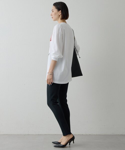 Whim Gazette(ウィムガゼット)の「ロゴロングスリーブTシャツ(Tシャツ/カットソー・レディース・オフホワイト/チャコールグレー・FREE)」の7枚目の写真