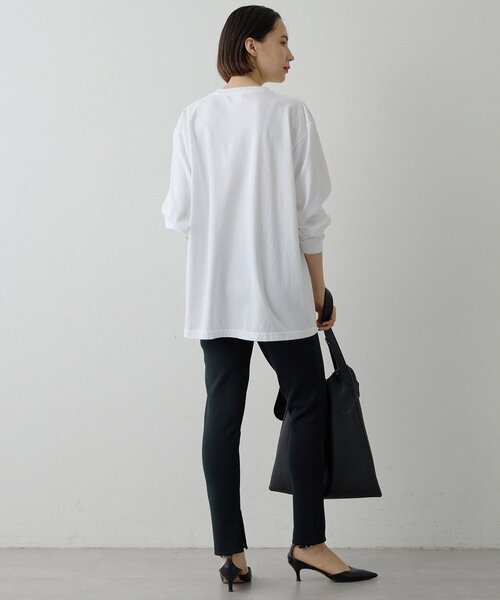 Whim Gazette(ウィムガゼット)の「ロゴロングスリーブTシャツ(Tシャツ/カットソー・レディース・オフホワイト/チャコールグレー・FREE)」の8枚目の写真