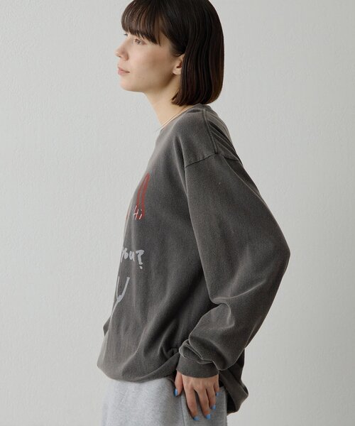Whim Gazette(ウィムガゼット)の「ロゴロングスリーブTシャツ(Tシャツ/カットソー・レディース・オフホワイト/チャコールグレー・FREE)」の16枚目の写真