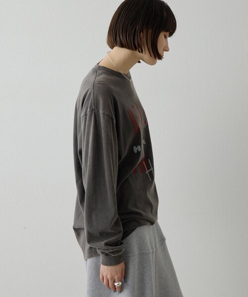 Whim Gazette(ウィムガゼット)の「ロゴロングスリーブTシャツ(Tシャツ/カットソー・レディース・オフホワイト/チャコールグレー・FREE)」の18枚目の写真