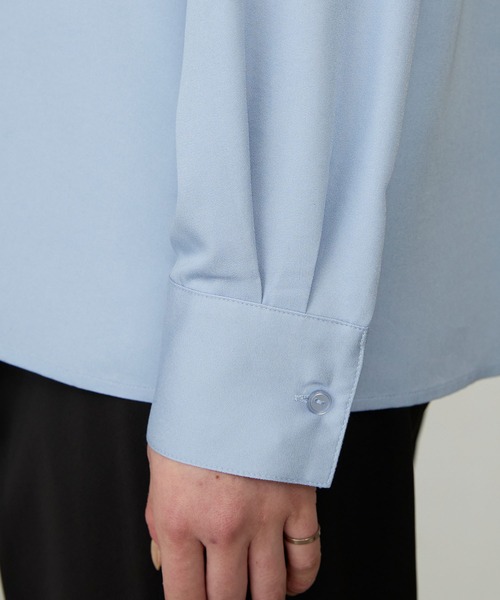 Cherir Mignon(シェリルミニョン)の「【Cherir Mignon】ビッグリボンボウタイシャツ(シャツ/ブラウス・レディース・ブルー/ブラック/ネイビー・FREE)」の4枚目の写真