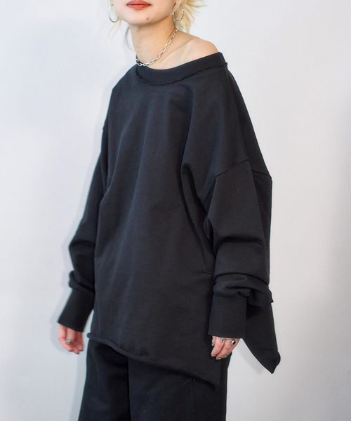 CITYSHOP（シティーショップ）の「URAKE SWEAT PULLOVER：スウェット（スウェット・レディース・ブラック/ホワイト・FREE）」の3枚目の写真