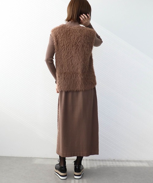 Three Four Time（ｽﾘｰﾌｫｰﾀｲﾑ）の「シャギーニットセットワンピース（ワンピース・レディース・ブラウン・FREE）」の4枚目の写真