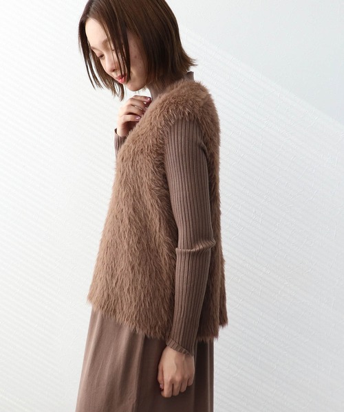 Three Four Time（ｽﾘｰﾌｫｰﾀｲﾑ）の「シャギーニットセットワンピース（ワンピース・レディース・ブラウン・FREE）」の7枚目の写真