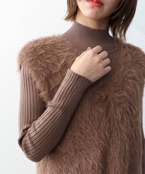 Three Four Time（ｽﾘｰﾌｫｰﾀｲﾑ）の「シャギーニットセットワンピース（ワンピース・レディース・ブラウン・FREE）」の9枚目の写真