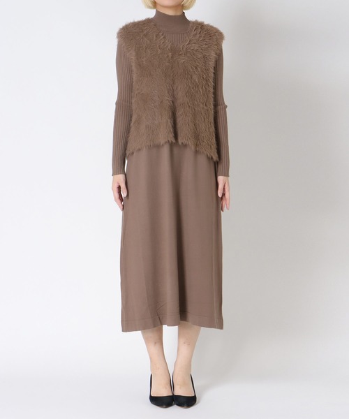 Three Four Time（ｽﾘｰﾌｫｰﾀｲﾑ）の「シャギーニットセットワンピース（ワンピース・レディース・ブラウン・FREE）」の10枚目の写真