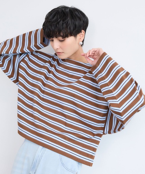 Le Minor（ルミノア）の「BARNYARDSTORM / Le minor(ルミノア)別注 / ボーダープルオーバー（Tシャツ/カットソー・レディース・ブラウン/ホワイト系その他・FREE）」の2枚目の写真