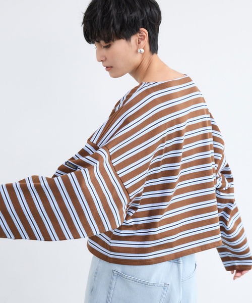 Le Minor（ルミノア）の「BARNYARDSTORM / Le minor(ルミノア)別注 / ボーダープルオーバー（Tシャツ/カットソー・レディース・ブラウン/ホワイト系その他・FREE）」の19枚目の写真