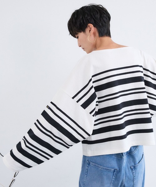 Le Minor（ルミノア）の「BARNYARDSTORM / Le minor(ルミノア)別注 / ボーダープルオーバー（Tシャツ/カットソー・レディース・ブラウン/ホワイト系その他・FREE）」の3枚目の写真