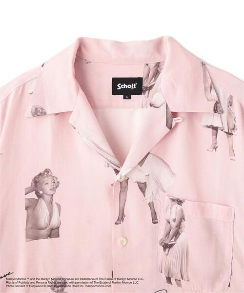 schott(ショット)の「Schott/ショット/MARILYN MONROE RAYON SHIRT/マリリンモンロー レーヨンシャツ(シャツ/ブラウス・メンズ・ピンク/ミント・2XL/M/XL/L)」の12枚目の写真