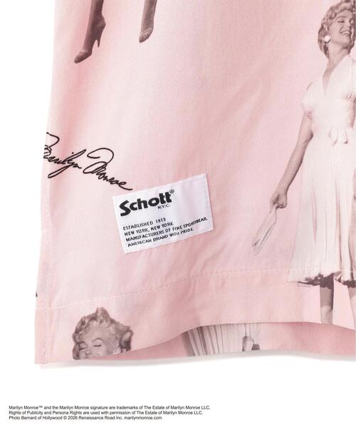 schott(ショット)の「Schott/ショット/MARILYN MONROE RAYON SHIRT/マリリンモンロー レーヨンシャツ(シャツ/ブラウス・メンズ・ピンク/ミント・2XL/M/XL/L)」の9枚目の写真