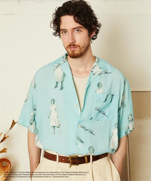 schott(ショット)の「Schott/ショット/MARILYN MONROE RAYON SHIRT/マリリンモンロー レーヨンシャツ(シャツ/ブラウス・メンズ・ピンク/ミント・2XL/M/XL/L)」の5枚目の写真