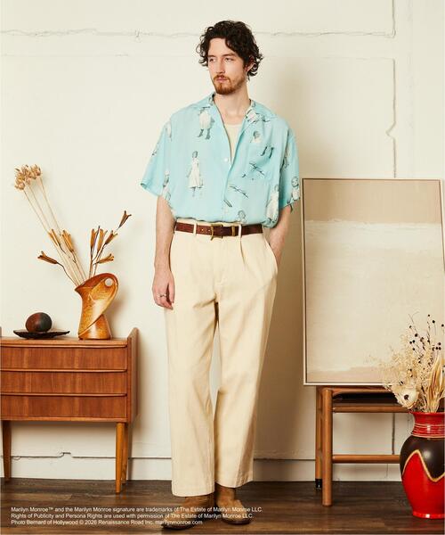 schott(ショット)の「Schott/ショット/MARILYN MONROE RAYON SHIRT/マリリンモンロー レーヨンシャツ(シャツ/ブラウス・メンズ・ピンク/ミント・2XL/M/XL/L)」の3枚目の写真