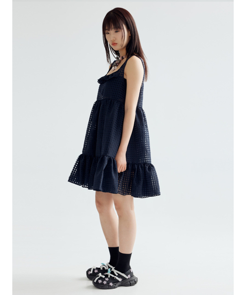 BOMNAL BOUTIQUE(ボムナルブティック)の「フリルミニドレス _ ネイビー(ワンピース・レディース・その他・SMALL/MEDIUM)」の2枚目の写真