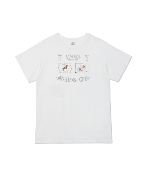 SIWEOL107(シウォル107)の「ハウンドクラブTシャツ(ホワイト)(Tシャツ/カットソー・レディース・ホワイト・FREE)」の1枚目の写真