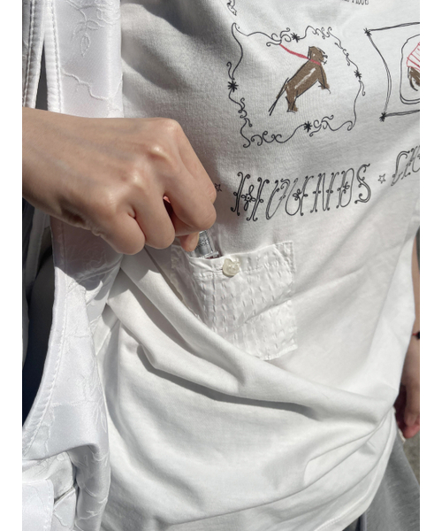SIWEOL107(シウォル107)の「ハウンドクラブTシャツ(ホワイト)(Tシャツ/カットソー・レディース・ホワイト・FREE)」の3枚目の写真