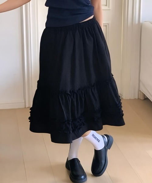 セール】ミディ丈フリルティアードスカート（スカート）｜yuue' ( wear