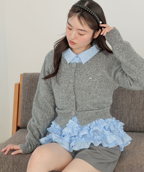 Heather（ヘザー）の「ボリュームフリルヘムシャツ　644834（シャツ/ブラウス・レディース・アイボリー/ブラック系その他/ブルー・FREE）」の10枚目の写真