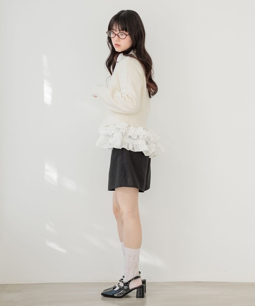 Heather（ヘザー）の「ボリュームフリルヘムシャツ　644834（シャツ/ブラウス・レディース・アイボリー/ブラック系その他/ブルー・FREE）」の19枚目の写真