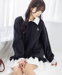 clear | 布帛ドッキングニットワンピース[大人 フェミニン ガーリー]≪新作≫(ワンピース)