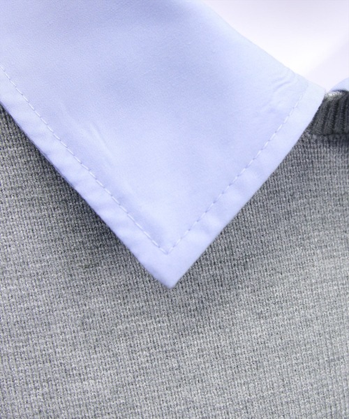 clear（クリア）の「布帛ドッキングニットワンピース[大人 フェミニン ガーリー]≪新作≫（ワンピース・レディース・ブラック/オフホワイト/グレー・F）」の8枚目の写真