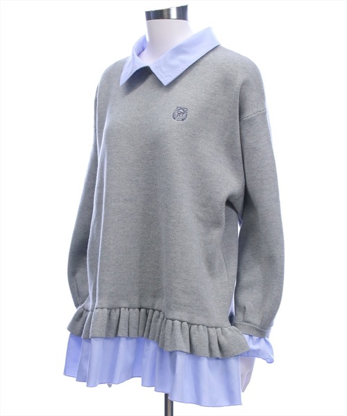 clear（クリア）の「布帛ドッキングニットワンピース[大人 フェミニン ガーリー]≪新作≫（ワンピース・レディース・ブラック/オフホワイト/グレー・F）」の9枚目の写真