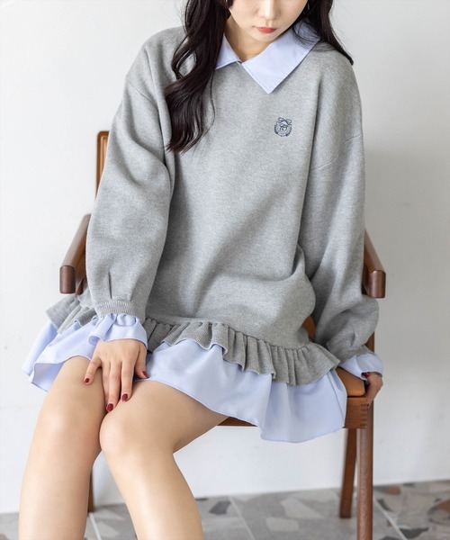 clear（クリア）の「布帛ドッキングニットワンピース[大人 フェミニン ガーリー]≪新作≫（ワンピース・レディース・ブラック/オフホワイト/グレー・F）」の21枚目の写真