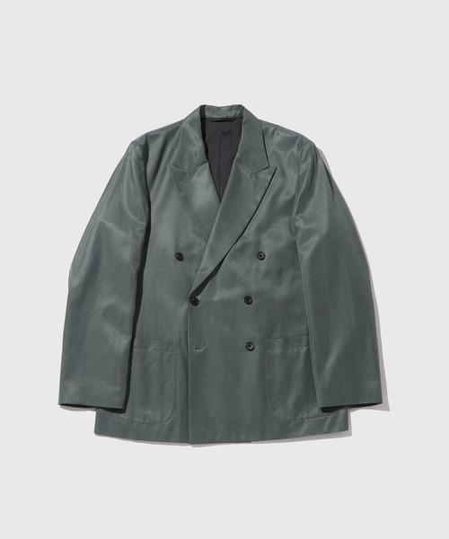 ADAM ET ROPE'(アダムエロペ)の「キュプラコットン ダブルブレスト ジャケット / セットアップ対応(テーラードジャケット・メンズ・ブラック/チャコールグレー・L/M)」の2枚目の写真