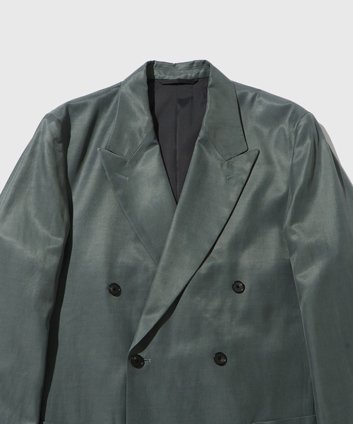 ADAM ET ROPE'(アダムエロペ)の「キュプラコットン ダブルブレスト ジャケット / セットアップ対応(テーラードジャケット・メンズ・ブラック/チャコールグレー・L/M)」の3枚目の写真