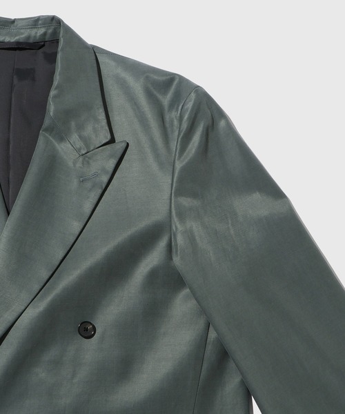 ADAM ET ROPE'(アダムエロペ)の「キュプラコットン ダブルブレスト ジャケット / セットアップ対応(テーラードジャケット・メンズ・ブラック/チャコールグレー・L/M)」の5枚目の写真