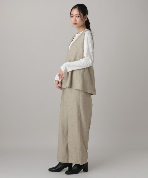 GLOBAL WORK（グローバルワーク）の「MATINEE LINE/ツィードライク/サロペット/625085（サロペット/オーバーオール・レディース・ダークブラウン/ベージュ/チャコールグレー・LARGE/MEDIUM）」の18枚目の写真