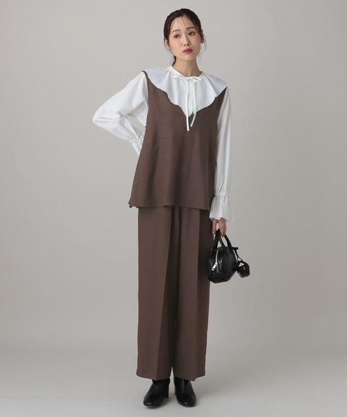 GLOBAL WORK（グローバルワーク）の「MATINEE LINE/ツィードライク/サロペット/625085（サロペット/オーバーオール・レディース・ダークブラウン/ベージュ/チャコールグレー・LARGE/MEDIUM）」の9枚目の写真