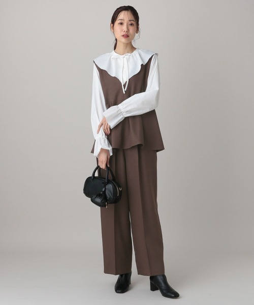 GLOBAL WORK（グローバルワーク）の「MATINEE LINE/ツィードライク/サロペット/625085（サロペット/オーバーオール・レディース・ダークブラウン/ベージュ/チャコールグレー・LARGE/MEDIUM）」の10枚目の写真