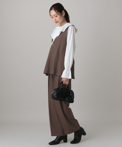 GLOBAL WORK（グローバルワーク）の「MATINEE LINE/ツィードライク/サロペット/625085（サロペット/オーバーオール・レディース・ダークブラウン/ベージュ/チャコールグレー・LARGE/MEDIUM）」の13枚目の写真