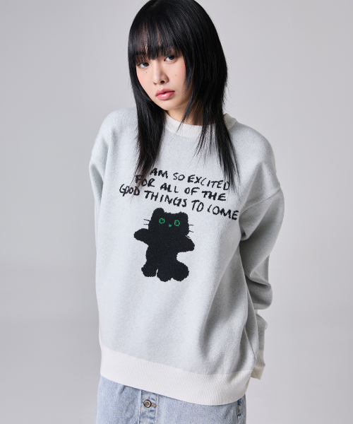 LMR(エルエムアール)の「シャンニョン キャラクタージャガードクルーニット IVORY(ニット/セーター・レディース・アイボリー・FREE)」の2枚目の写真