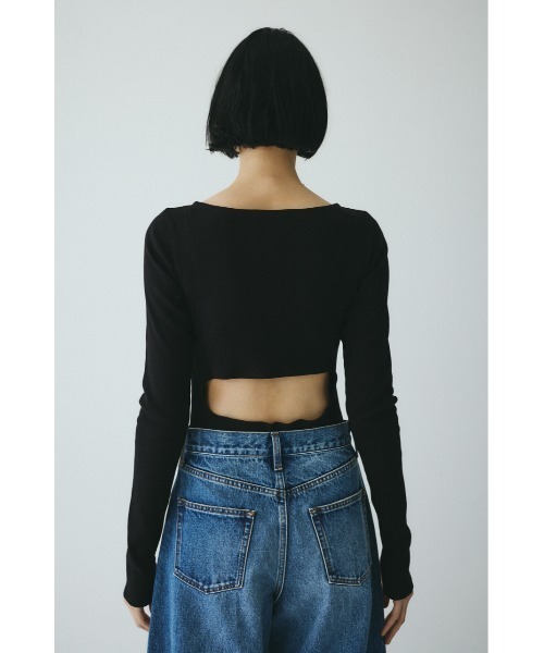 HeRIN.CYE（ヘリンドットサイ）の「Teleco back open tee　　テレコバックオープンT（Tシャツ/カットソー・レディース・ブラック/ベージュ/オフホワイト・FREE）」の10枚目の写真