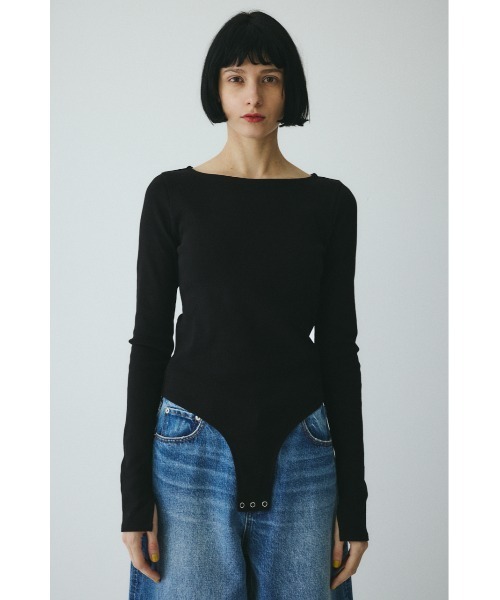 HeRIN.CYE（ヘリンドットサイ）の「Teleco back open tee　　テレコバックオープンT（Tシャツ/カットソー・レディース・ブラック/ベージュ/オフホワイト・FREE）」の12枚目の写真