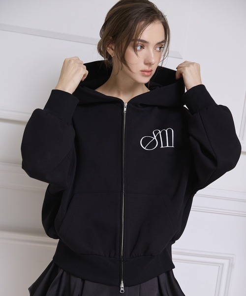 EIMY ISTOIRE(エイミーイストワール)の「EIMYロゴダンボールパーカー(Tシャツ/カットソー・レディース・ブラック/オフホワイト/グレー・F)」の1枚目の写真