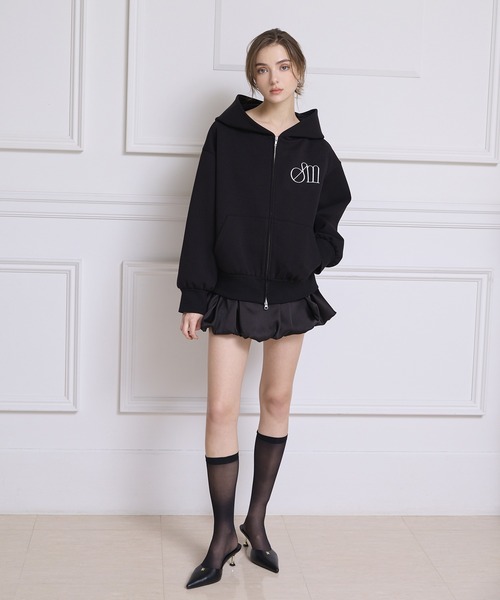 EIMY ISTOIRE(エイミーイストワール)の「EIMYロゴダンボールパーカー(Tシャツ/カットソー・レディース・ブラック/オフホワイト/グレー・F)」の11枚目の写真