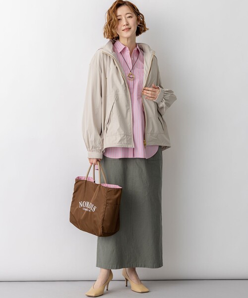 23区 L（ニジュウサンクオオキイサイズ）の「2WAYストレッチタフタ ボリュームスリーブブルゾン（その他アウター・レディース・カーキ系/ブラック系・44/48/46）」の12枚目の写真