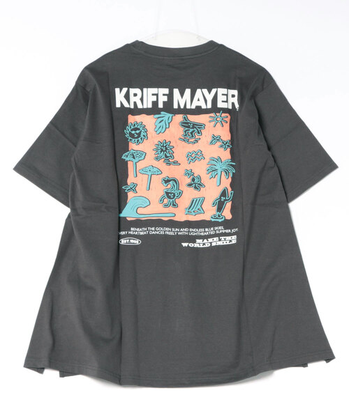 KRIFF MAYER Lady's Collection(クリフメイヤーレディースコレクション)の「【本体綿100%】プリント半袖チュニック(ゆるキャラ)(Tシャツ/カットソー・レディース・チャコール/カラフル/オフホワイト/パープル/ベージュ・LARGE/MEDIUM)」の6枚目の写真