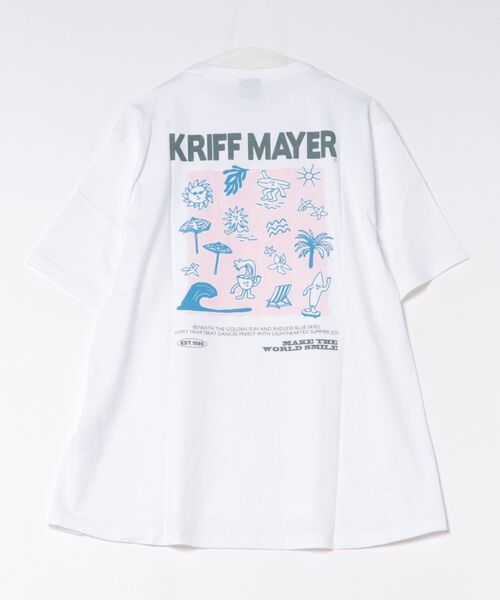 KRIFF MAYER Lady's Collection(クリフメイヤーレディースコレクション)の「【本体綿100%】プリント半袖チュニック(ゆるキャラ)(Tシャツ/カットソー・レディース・チャコール/カラフル/オフホワイト/パープル/ベージュ・LARGE/MEDIUM)」の7枚目の写真