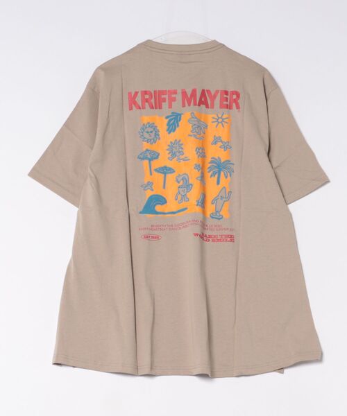 KRIFF MAYER Lady's Collection(クリフメイヤーレディースコレクション)の「【本体綿100%】プリント半袖チュニック(ゆるキャラ)(Tシャツ/カットソー・レディース・チャコール/カラフル/オフホワイト/パープル/ベージュ・LARGE/MEDIUM)」の8枚目の写真
